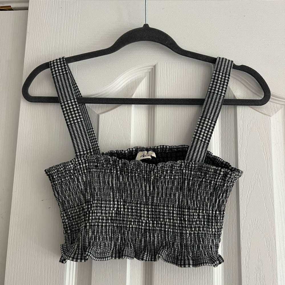 Black and white gingham crop top
